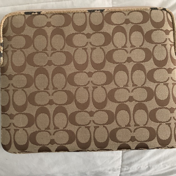 Coach iPad case. Never used. Beige/brown with “alligator” stripe - Picture 3 of 4